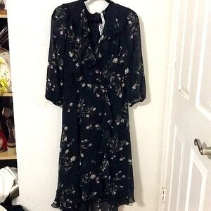 NY Collection petite floral faux wrap dress